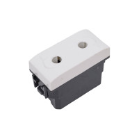 Электрическая розетка DKC, белая, 1 модуль 1шт 76491B 24587