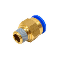 Фитинг 16 мм с наружной металлической резьбой R3/8" CDC Pneumatics PC 1603