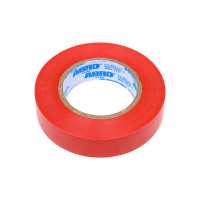 Изолента ABRO ПВХ, красная, устойчива к растяжению, 15 мм х 18,2 м ET-912-15-18-RED-RW