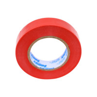 Изолента ABRO ПВХ, красная, устойчива к растяжению, 15 мм х 18,2 м ET-912-15-18-RED-RW