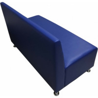 Секция дивана Мягкий офис Клерк двухместная синяя КЛК601СН