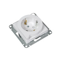 Розетка Systeme Electric AtlasDesign Бел с/з со шторками с выталк., 16А, механизм SE ATN000147