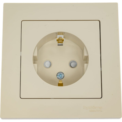 Розетка Systeme Electric AtlasDesign Беж с/з со шторками, 16А, в сборе SE ATN000244