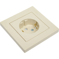 Розетка Systeme Electric AtlasDesign Беж с/з со шторками, 16А, в сборе SE ATN000244