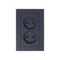 Розетка Systeme Electric AtlasDesign Грифель б/з двойная, 16А, в сборе SE ATN000720