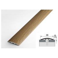 Порог прямой скрытый алюминиевый (35 мм; 0.9 м; декоративный; дуб лионский) Лука УТ000026131