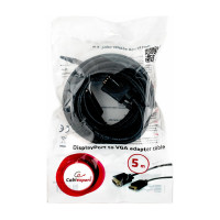 Кабель Cablexpert DisplayPort-VGA 5м, 20M/15M, черный, экран, пакет CCP-DPM-VGAM-5M