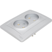 Розетка Systeme Electric Blanca внутр Алюминий 2-ая б/з без шторок, 16А, 250В SE BLNRS000023
