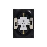 Розетка Systeme Electric Glossa Антрацит 2-ая с/з, 16А в сборе SE GSL000724