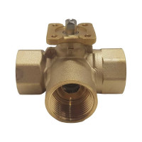 Трехходовой шаровой кран TECHNO 3025А латунный, под привод DN25, G1 КVS 10.0 640325-1