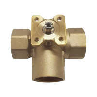 Трехходовой шаровой кран TECHNO 3025А латунный, под привод DN25, G1 КVS 10.0 640325-1