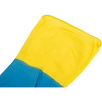 Хозяйственные латексные перчатки Komfi БИКОЛОР XL, синий+желтый 126924