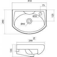 Тумба Onika Азов 40 напольная, белая (ум. Азов 40) 104001