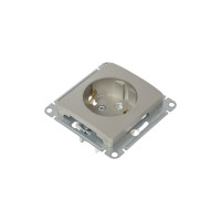 Розетка Systeme Electric Glossa Платина с/з со шторками SE GSL001245
