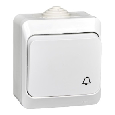 Нажимная кнопка Systeme Electric Этюд, наружная, Белый сх.1 IP44 SE KA10-041B