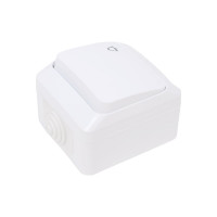 Нажимная кнопка Systeme Electric Этюд, наружная, Белый сх.1 IP44 SE KA10-041B
