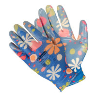 Перчатки для садовых работ Fiberon полиэстер, нитриловое покрытие, в и/у, 8(M), разноцветные, микс цветов 119184