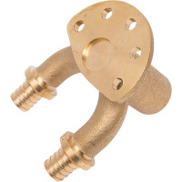 Аксиальное двойное настенное колено MVI с внутренней резьбой 16x1/2"х16, латунь SF.635.040404