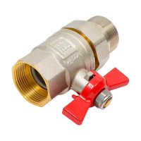 Шаровой кран со сгоном MVI американка, бабочка ВН/НАР ДУ 32, 1 1/4" BV.520.07