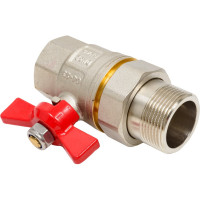 Шаровой кран со сгоном MVI американка, бабочка ВН/НАР ДУ 32, 1 1/4" BV.520.07