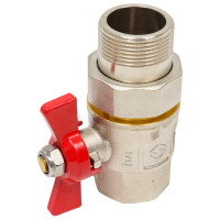 Шаровой кран со сгоном MVI американка, бабочка ВН/НАР ДУ 32, 1 1/4" BV.520.07