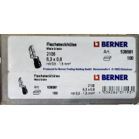 Термоусадочный разъем BERNER 2106 6.3x0.8 плоская розетка красный 538981