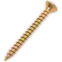 Универсальный саморез КВАДРА 3.5x35 желтый, потайная голова, цинк, кор. 1000 шт. 354035011000