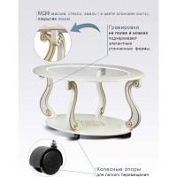 Журнальный стол Мебелик Овация С на колесах, темно-коричневый 00 6755