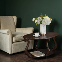 Журнальный стол Мебелик Овация М на колесах, темно-коричневый 00 6752