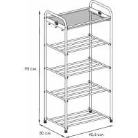 Обувница-этажерка для обуви ЗМИ Альфа 15 5 полок 8 пар обуви цвет белый ПДОА15Б
