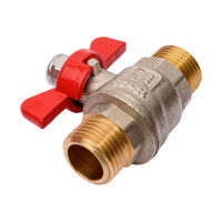 Шаровой кран MVI полнопроходной 1/2" наружная-наружная, бабочка BV.515.04