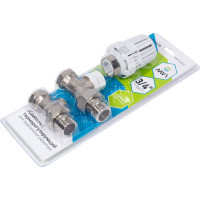 Терморегулирующий комплект для подключения радиатора MVI прямой, 3 в 1 3/4" TR.623.05