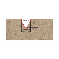 Фреза профильная для фасадов (16x15x55 мм; V=60 градусов) Greencut BX11276