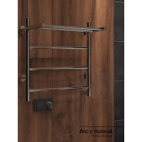 Полотенцесушитель INDIGO Arc с полкой (electro) 50/40 (скрытый монтаж, универсальное подключение R/L, полированный) LCAE50-40PR