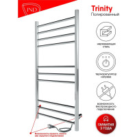 Полотенцесушитель INDIGO Line Trinity electro 100/50 таймер, скрытый монтаж, универсальное подключение R/L LСLTE100-50Rt