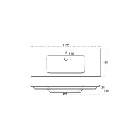 Раковина-столешница Sanovit Sharp 120 см 14120-KL 00188553