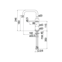 Смеситель для раковины NOBILI VELIS красный каньон VE125118/3RCP 00000098767