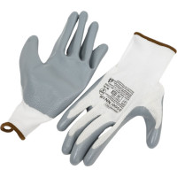 Нейлоновые перчатки с нитриловым покрытием Armprotect, белый/серый, р.10 3500/NN100 4631161387752