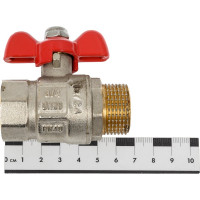 Полнопроходной шаровой кран PRO AQUA ручка бабочка, Н-В 3/4 FWB61-m20-f20x