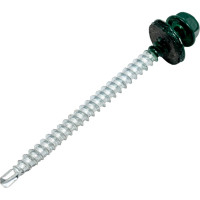 Кровельный саморез КРЕП-КОМП 4,8x70, RAL6005, тёмно-зелёный, 100 шт. ск706005кф