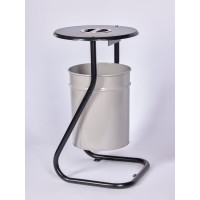 Урна уличная ПРОФМЕТСТИЛЬ металлическая, серая, с пепельницей, с креплением в асфальт 652