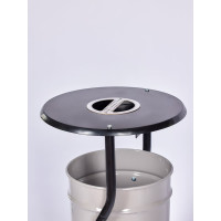 Урна уличная ПРОФМЕТСТИЛЬ металлическая, серая, с пепельницей, с креплением в асфальт 652