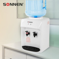 Водонагреватель-кулер SONNEN TSH-02T без охлаждения, настольный, 2 крана, белый 455412