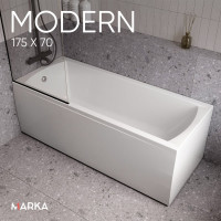 Акриловая ванна Marka One MODERN 175x70 прямоугольная белая 01мод17570