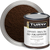 Грунт-эмаль по ржавчине 3 в 1 TURY МС-102 (молотковая; коричневая; 0,9 кг) T1-00011913