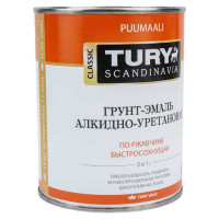 Грунт-эмаль TURY АУ по ржавчине 3 в 1, серая (RAL 7040), 2 кг T1-00007193