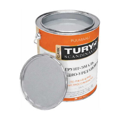 Грунт-эмаль TURY АУ по ржавчине 3 в 1, серая (RAL 7040), 2 кг T1-00007193