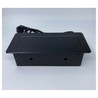 Выдвижной встраиваемый блок розеток Inrior выдвижная розетка, на 2 EURO розетки и 2 USB-A+C, черный, TORO-33-20