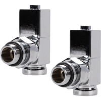 Набор дизайн-вентилей ROYAL THERMO CUBE угловой, хром, 1/2" НС-1193191