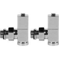 Набор дизайн-вентилей ROYAL THERMO CUBE угловой, хром, 1/2" НС-1193191